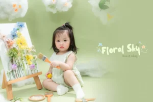 Bìa ảnh floral sky của bé San